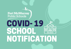 graphic that says "covid-10 school notification"