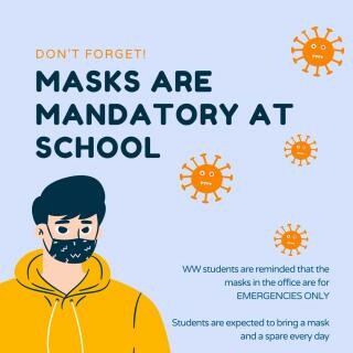 poster that says "masks are mandatory at school"